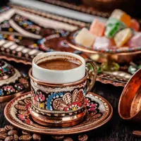 Naneli Türk Kahvesi - Mavi Beyaz Boncuk Kafe