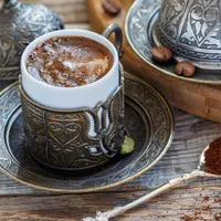 Kakuleli Türk Kahvesi - Mavi Beyaz Boncuk Kafe