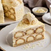 Beyaz çikolatalı profiterol pasta - Sakız Hanım